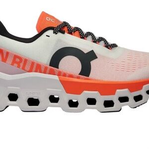 On cloudmonster 2 running shoes women’s size 8.5 white black orange